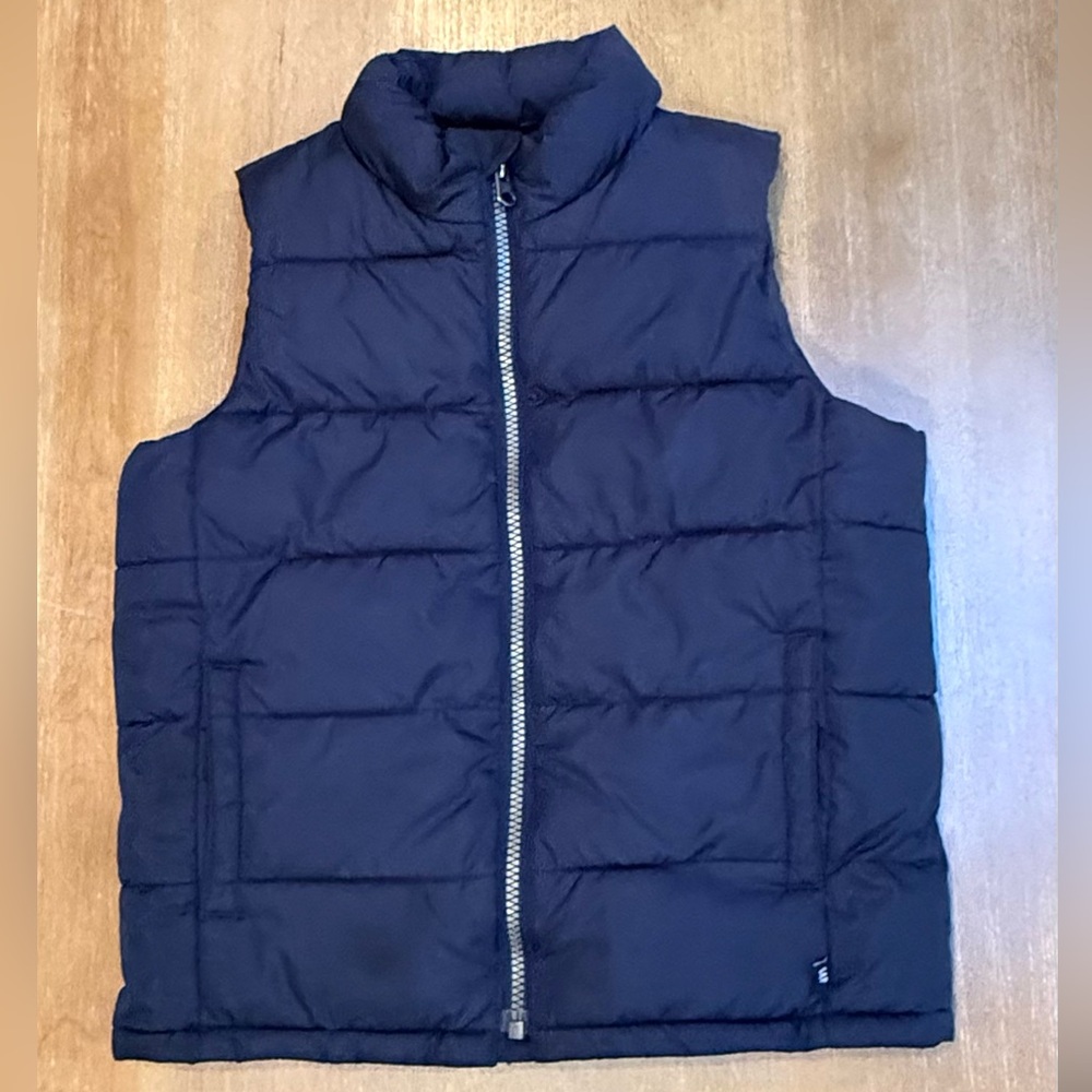 GAP Kids Puffer Vest Cold Control Water Resistant Full Zip Navy Pockets Sz S 6-7